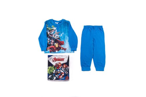 Długa, cienka, bawełniana pijama dziecięca - Avengers - 122 - średni błękit
