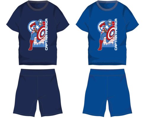 Avengers cotton summer ensemble - T-shirt-shorts set - medium blue - 110