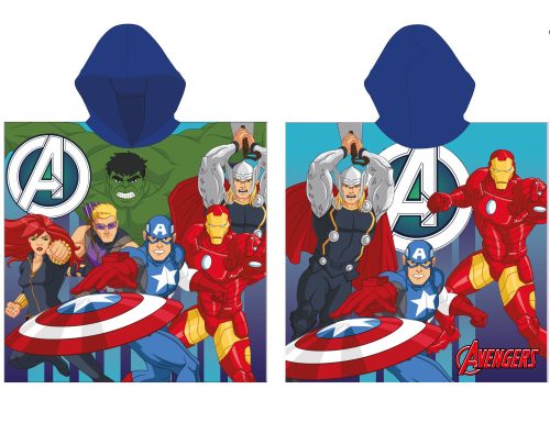 Avengers children's poncho - dark blue with hood - 55x110