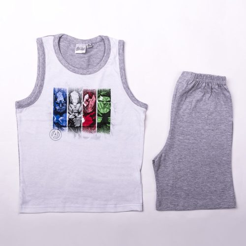 Avengers boy's cotton summer ensemble - t-shirt and shorts set - gray - 110