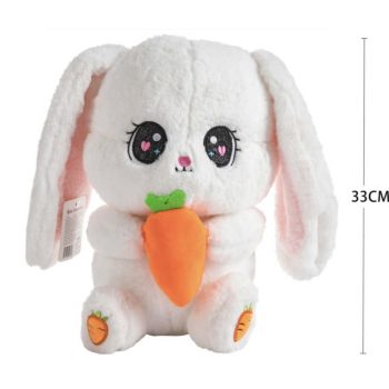 Plüss nyuszi, 33 cm, fehér