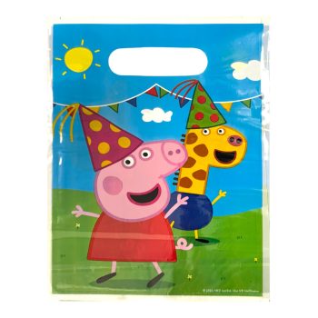 Peppa malac Party műanyag ajándéktasak, ajándékzacskó 10 db-os   Peppa malac Party műanyag ajándéktasak, ajándékzacskó 10 db-os