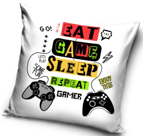 Gamer Repeat párnahuzat 40x40 cm