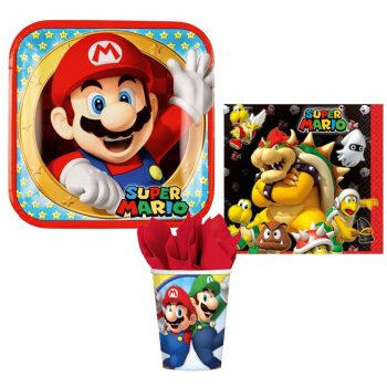 Super Mario Mushroom World party szett 36 db-os 23 cm-es tányérral   Super Mario Mushroom World party szett 36 db-os 23 cm-es tányérral