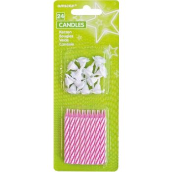 Pink spirál tortagyertya, gyertya szett 24 db-os Pink spirál tortagyertya, gyertya szett 24 db-os