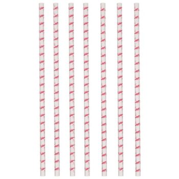 Flamingó Pink papír szívószál, 12 db-os szett Flamingó Pink papír szívószál, 12 db-os szett