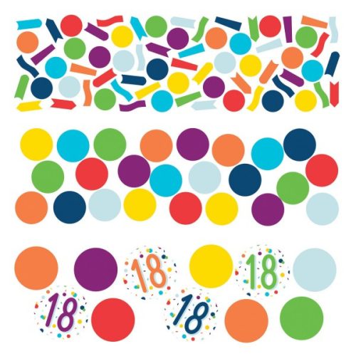 Színes Colorful Happy Birthday 18 konfetti