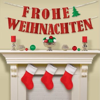Frohe Weihnachten Red papír felirat 365 cm Frohe Weihnachten Red papír felirat 365 cm