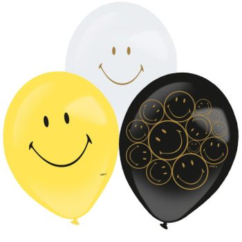 Emoji Smiley Originals léggömb, lufi 6 db-os 11 inch (27,5 cm)   Emoji Smiley Originals léggömb, lufi 6 db-os 11 inch (27,5 cm)