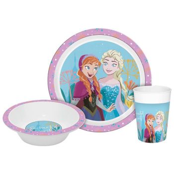 Disney Jégvarázs Enchanted étkészlet, micro műanyag szett Dobozban   Disney Jégvarázs Enchanted étkészlet, micro műanyag szett Dobozban