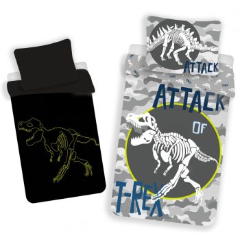   Dinoszaurusz Attack sötétben világító ágyneműhuzat 140×200cm, 70x90 cm