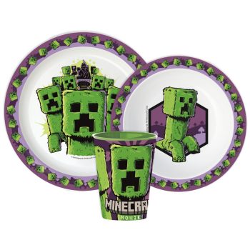Minecraft The Movie étkészlet, micro műanyag szett, pohárral 260 ml    Minecraft The Movie étkészlet, micro műanyag szett, pohárral 260 ml