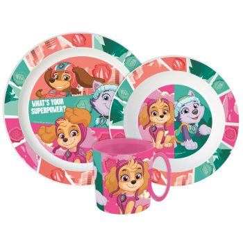 Mancs Őrjárat Superpowers étkészlet, micro műanyag szett bögrével 390 ml    Mancs Őrjárat Superpowers étkészlet, micro műanyag szett bögrével 390 ml