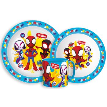 Pókember Spidey Team étkészlet, micro műanyag szett bögrével 265 ml    Pókember Spidey Team étkészlet, micro műanyag szett bögrével 265 ml