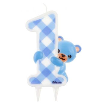Első születésnap Blue Teddy tortagyertya Első születésnap Blue Teddy tortagyertya