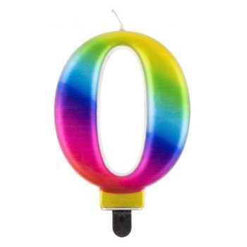 Színes 0-ás Galaxy számgyertya, tortagyertya Színes 0-ás Galaxy számgyertya, tortagyertya