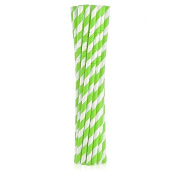 Zöld Green Stripes rugalmas papír szívószál 12 db-os Zöld Green Stripes rugalmas papír szívószál 12 db-os