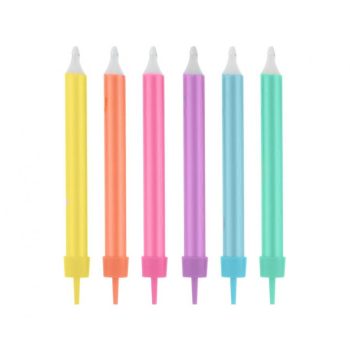 Színes Jumbo Neon tortagyertya, gyertya szett 12 db-os Színes Jumbo Neon tortagyertya, gyertya szett 12 db-os