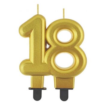 Arany 18-as Gold tortagyertya, számgyertya Arany 18-as Gold tortagyertya, számgyertya