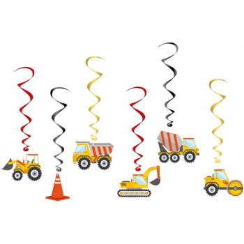 Construction, Építkezés szalag dekoráció 6 db-os szett Construction, Építkezés szalag dekoráció 6 db-os szett