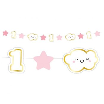 Első születésnap Pink 1st Birthday mini girland 120 cm Első születésnap Pink 1st Birthday mini girland 120 cm
