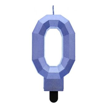 Kék 0-ás Diamond Metallic számgyertya, tortagyertya Kék 0-ás Diamond Metallic számgyertya, tortagyertya