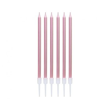 B&C Metallic Rose Gold tortagyertya, gyertya szett 6 db-os B&C Metallic Rose Gold tortagyertya, gyertya szett 6 db-os