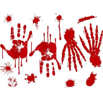 Halloween véres nyomok Bloody ablak matrica szett Halloween véres nyomok Bloody ablak matrica szett