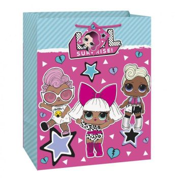 LOL Surprise Star ajándéktasak, ajándékzacskó 33x26 cm LOL Surprise Star ajándéktasak, ajándékzacskó 33x26 cm