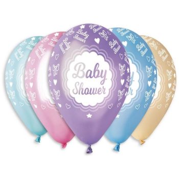 Baby Shower Metallic léggömb, lufi 5 db-os 12 inch (30 cm) Baby Shower Metallic léggömb, lufi 5 db-os 12 inch (30 cm)