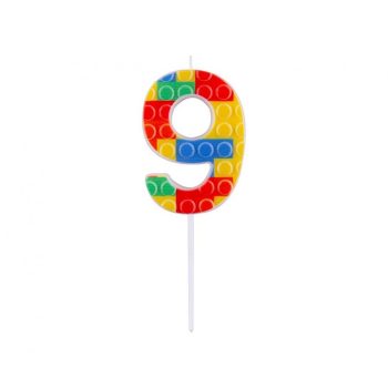 Építőkocka 9-es Pick Blocks tortagyertya, számgyertya Építőkocka 9-es Pick Blocks tortagyertya, számgyertya