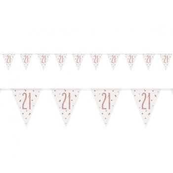 Happy Birthday 21 Holographic zászlófüzér 274 cm Happy Birthday 21 Holographic zászlófüzér 274 cm