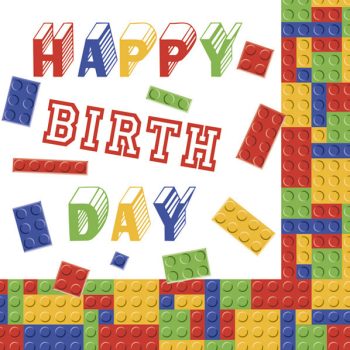 Happy Birthday Building Blocks szalvéta 20 db-os 33x33 cm Happy Birthday Building Blocks szalvéta 20 db-os 33x33 cm