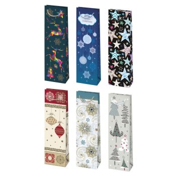 Karácsonyi Patterned papír italtáska 12x40x9 cm Karácsonyi Patterned papír italtáska 12x40x9 cm
