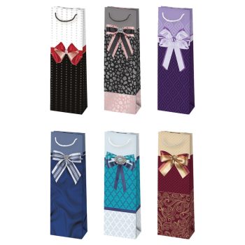 Színes Bow papír italtáska 10,5x33x8,5 cm Színes Bow papír italtáska 10,5x33x8,5 cm