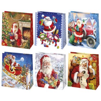 Karácsonyi Gift Giving papír ajándéktasak, ajándékzacskó 15,5x15,5x8 cm   Karácsonyi Gift Giving papír ajándéktasak, ajándékzacskó 15,5x15,5x8 cm