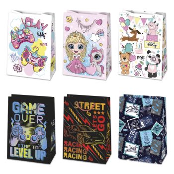 Színes Party papír ajándéktasak, ajándékzacskó 23x32x11 cm   Színes Party papír ajándéktasak, ajándékzacskó 23x32x11 cm