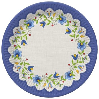 Hímzés Folk papírtányér 8 db-os 18 cm Hímzés Folk papírtányér 8 db-os 18 cm