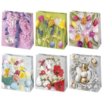 Húsvét Spring papír ajándéktasak, ajándékzacskó 15,5x15,5x8 cm   Húsvét Spring papír ajándéktasak, ajándékzacskó 15,5x15,5x8 cm