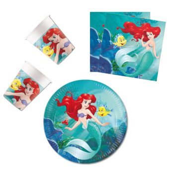 Disney Hercegnők, Ariel Curious party szett 36 db-os 23 cm-es tányérral   Disney Hercegnők, Ariel Curious party szett 36 db-os 23 cm-es tányérral
