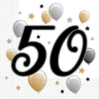 Happy Birthday 50 Milestone szalvéta 20 db-os 33x33 cm Happy Birthday 50 Milestone szalvéta 20 db-os 33x33 cm