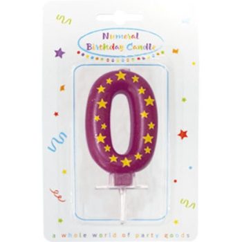 Színes Stars tortagyertya, számgyertya 0-ás Színes Stars tortagyertya, számgyertya 0-ás