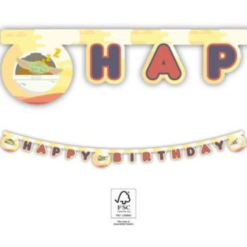 Star Wars The Mandalorian Happy Birthday felirat FSC 2 m Star Wars The Mandalorian Happy Birthday felirat FSC 2 m