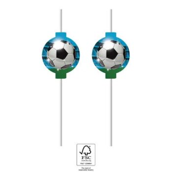 Focis Soccer Fans papír szívószál, 4 db-os szett FSC Focis Soccer Fans papír szívószál, 4 db-os szett FSC