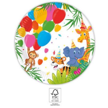 Dzsungel Balloons papírtányér 8 db-os 20 cm FSC Dzsungel Balloons papírtányér 8 db-os 20 cm FSC