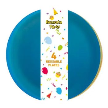 Színes Party félig átlátszó műanyag tányér 4 db-os Színes Party félig átlátszó műanyag tányér 4 db-os