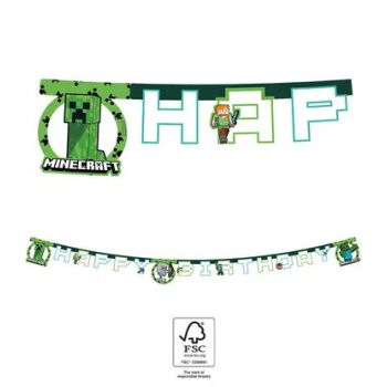Minecraft Green Happy Birthday felirat FSC 2 m Minecraft Green Happy Birthday felirat FSC 2 m