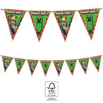 Minecraft Green zászlófüzér FSC 2,3 m Minecraft Green zászlófüzér FSC 2,3 m