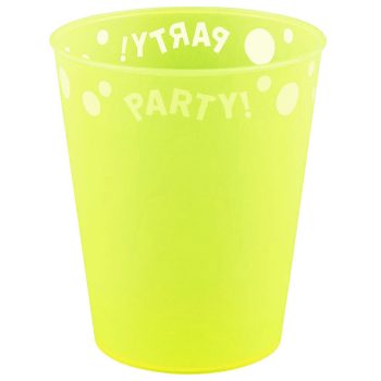 Yellow Fluorescent, Sárga micro prémium műanyag pohár 250 ml   Yellow Fluorescent, Sárga micro prémium műanyag pohár 250 ml