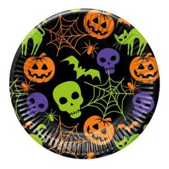 Halloween Happy papírtányér 8 db-os 23 cm FSC Halloween Happy papírtányér 8 db-os 23 cm FSC